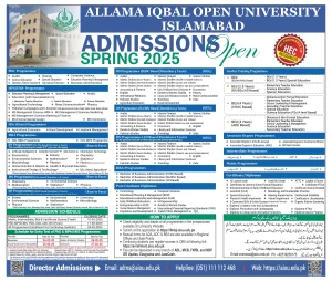 AIOU Matric Admission 2025