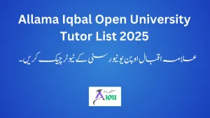 aiou Tutor List