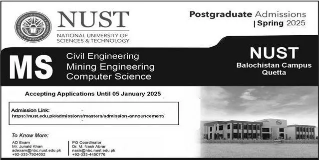Military College of Engineering Risalpur Admissions 2025