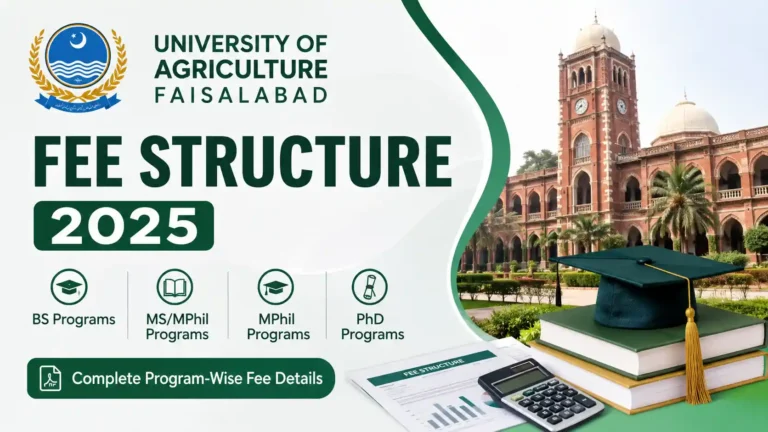University of Agriculture Faisalabad Fee Structure Per Semester