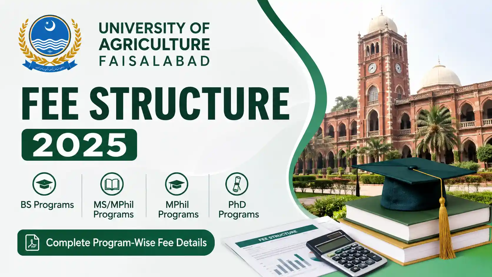 University of Agriculture Faisalabad Fee Structure Per Semester