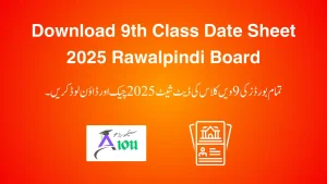 9th Class Date Sheet 2025 Rawalpindi Board