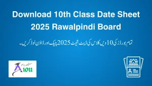 Date Sheet of 10th Class 2025 Rawalpindi Board