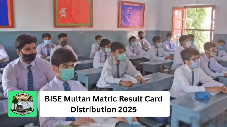 BISE Multan Matric Result Card Distribution 2025