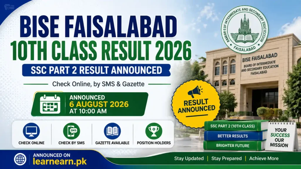 BISE Faisalabad 10th Class Result 2026 Announced