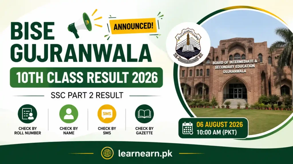 BISE Gujranwala 10th Class Result 2026 Announced