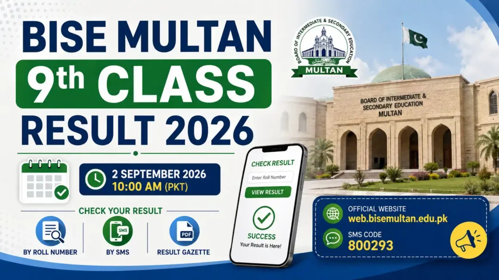 know your 9th reuslt Multan board